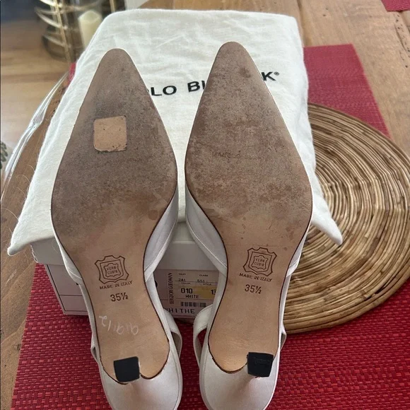 Manolo Blahnik White Heeled Shoes - Picture 3 of 3